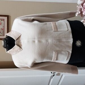 Nwt Sioni Beige  Sweater with Embellished Collar